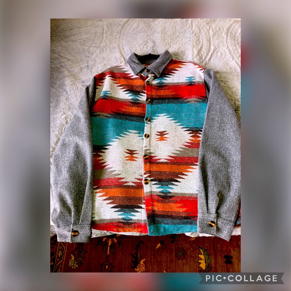 SHEIN Mens large tribal overcoat